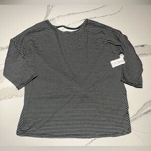 NWT Mod black & white striped top with cutout back design Small